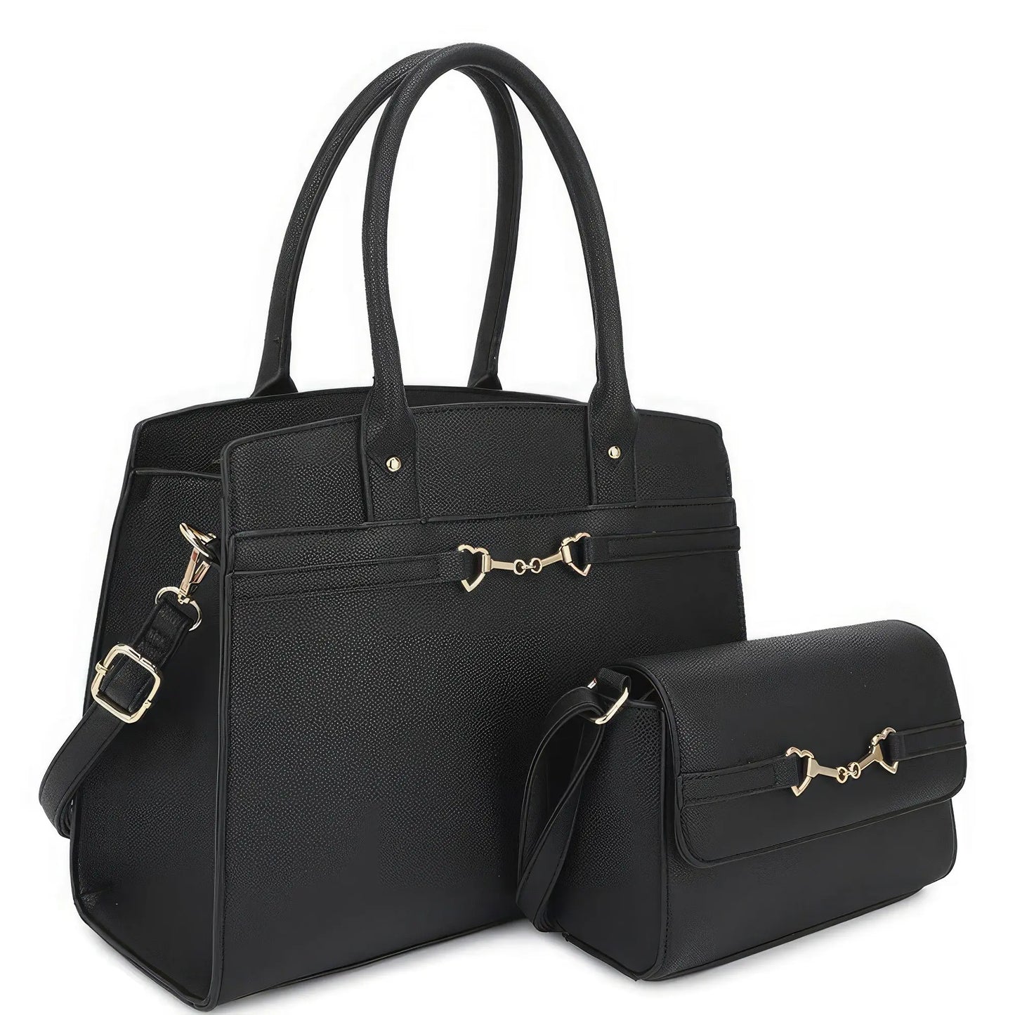 2in1 Matching Design Handle Satchel With Crossbody Bag - Mr Lou’s Place