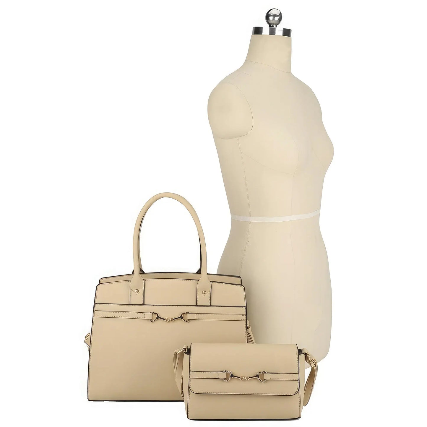 2in1 Matching Design Handle Satchel With Crossbody Bag - Mr Lou’s Place