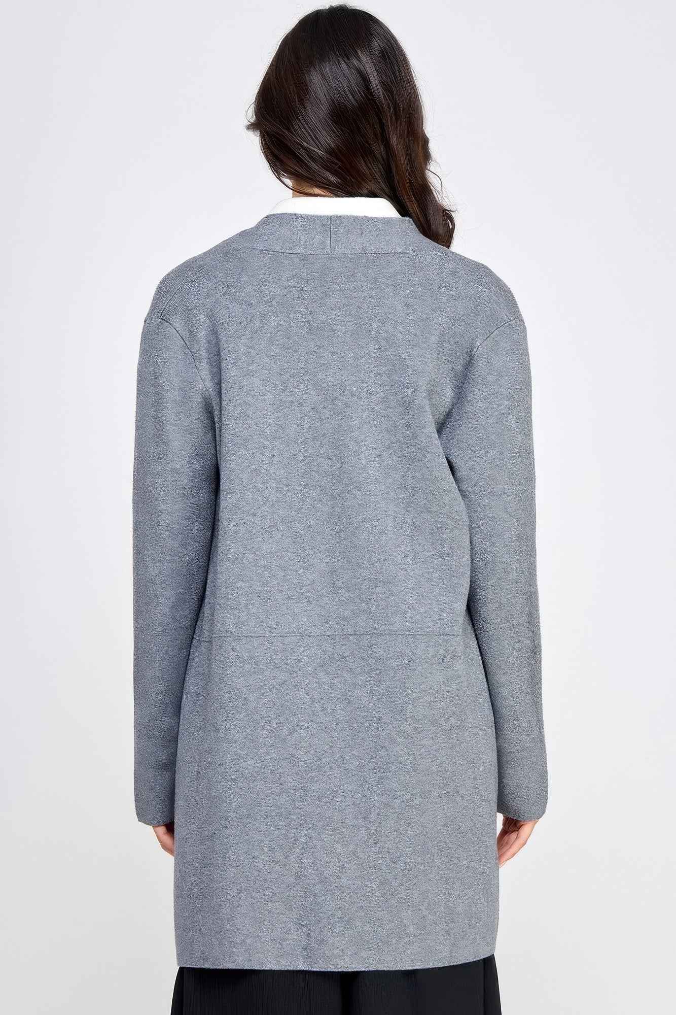 Basic Soft Long Line Open Front Sweater Cardigan - Mr Lou’s Place
