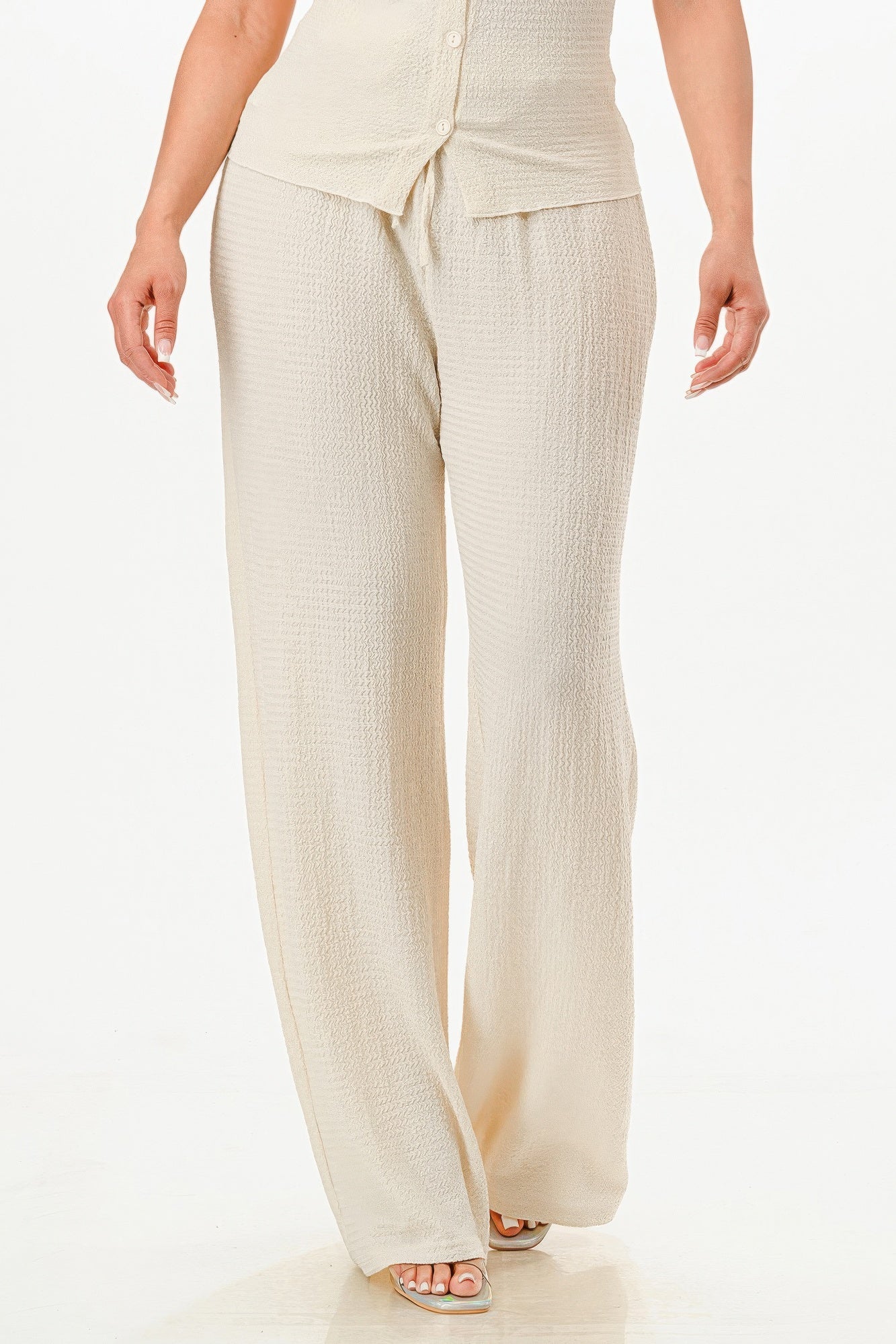 Textured Polo Top And Pants Set - Mr Lou’s Place