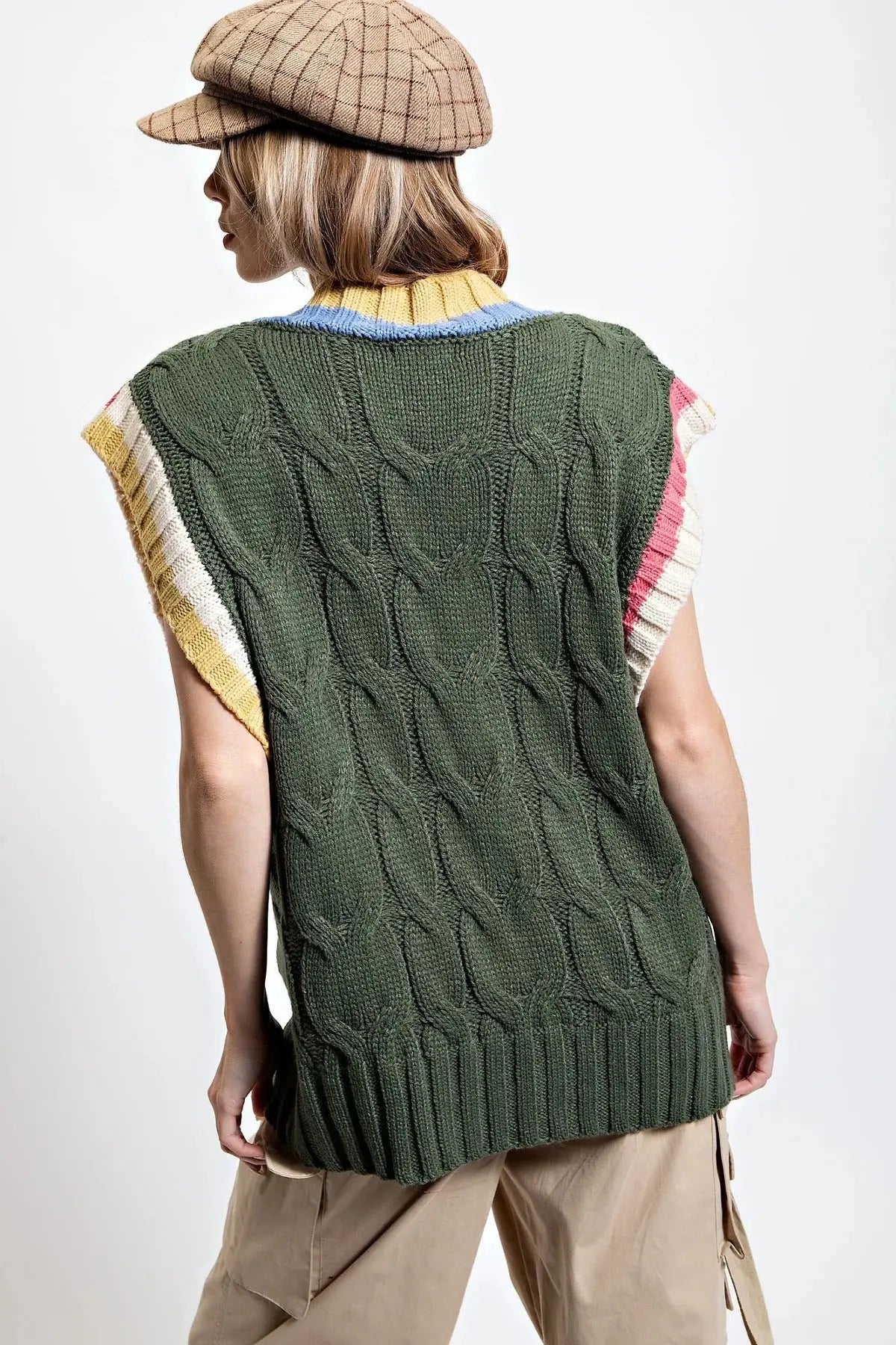 Multi Color Knitted Sweater Vest - Mr Lou’s Place
