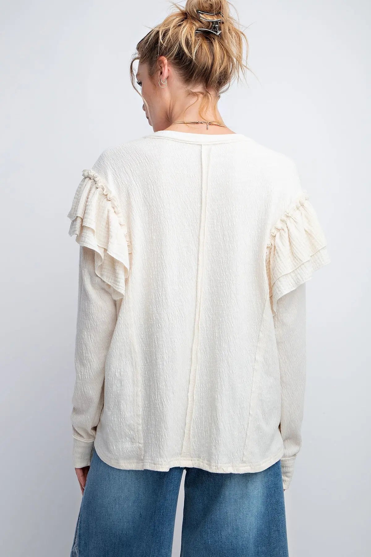 Double Ruffle Sleeves Top - Mr Lou’s Place
