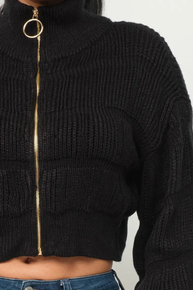 Michelin Sweater Top W/ Front Zipper - Mr Lou’s Place