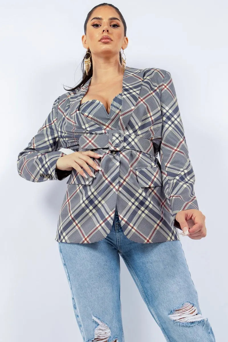 Oversized Blazer With Belt - Mr Lou’s Place