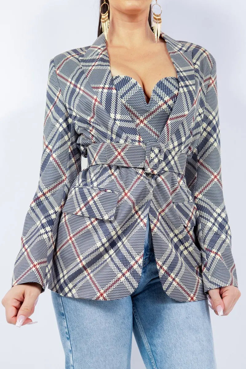 Oversized Blazer With Belt - Mr Lou’s Place