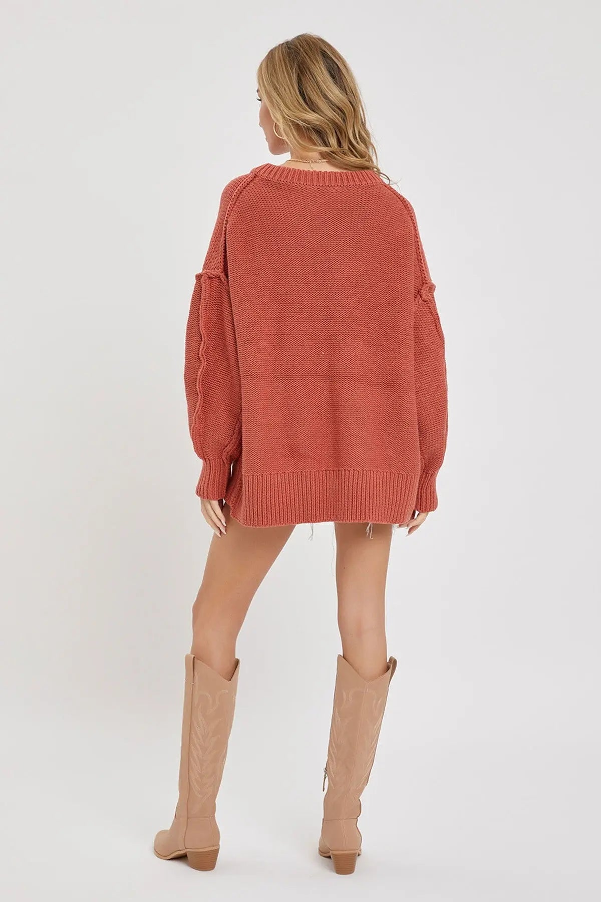 V Neck Oversized Sweater - Mr Lou’s Place