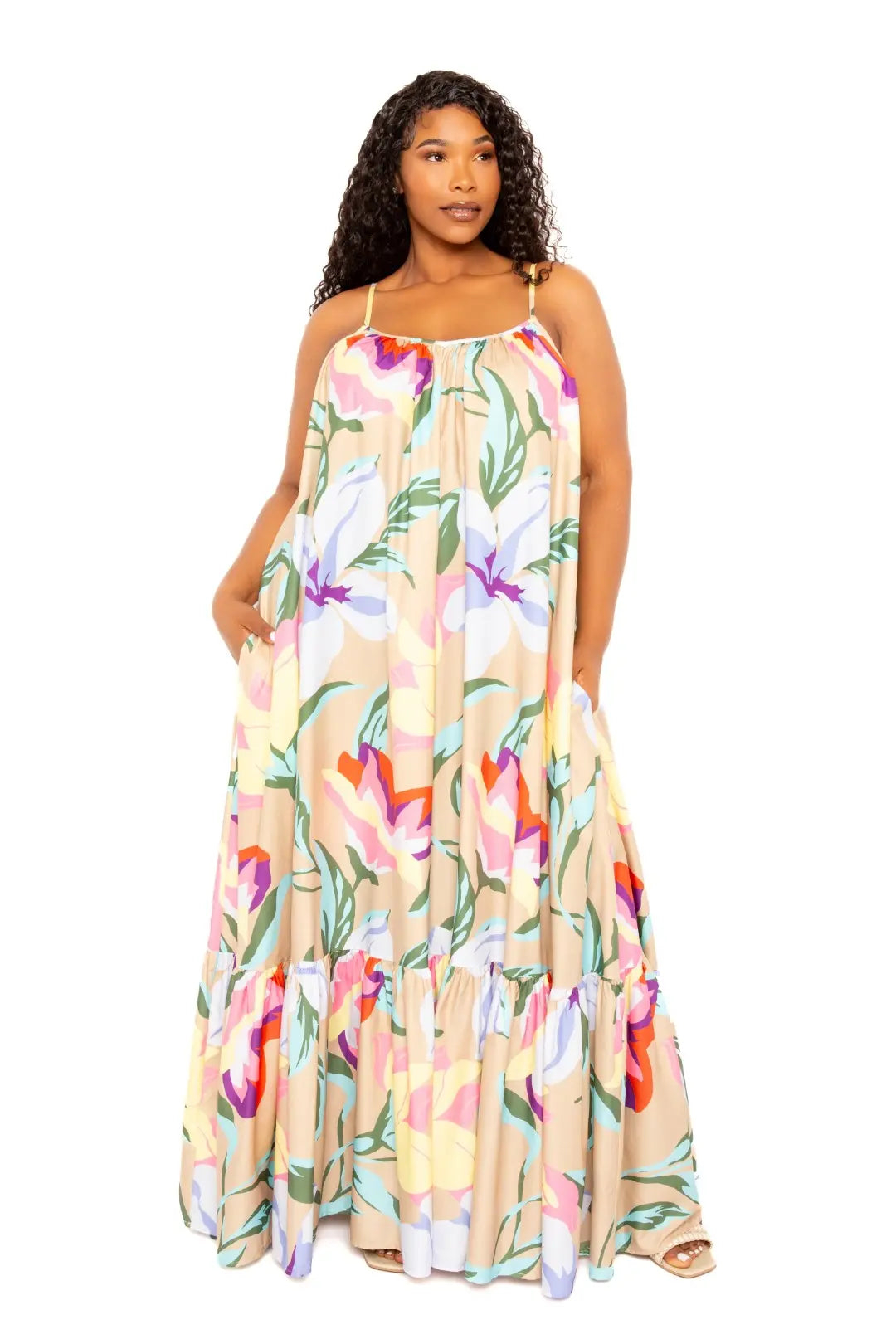 Printed Voluminous Maxi Dress - Mr Lou’s Place