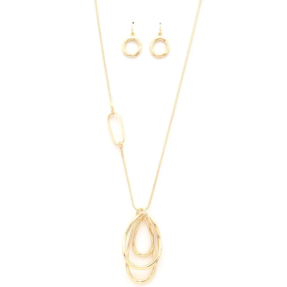 Oval Pendant Metal Necklace - Mr Lou’s Place