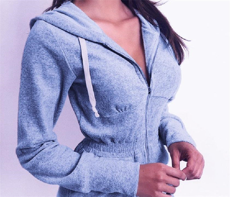 2020 New Women's Hoodie Knit Jumpsuit with Shorts Mr Lou’s Place