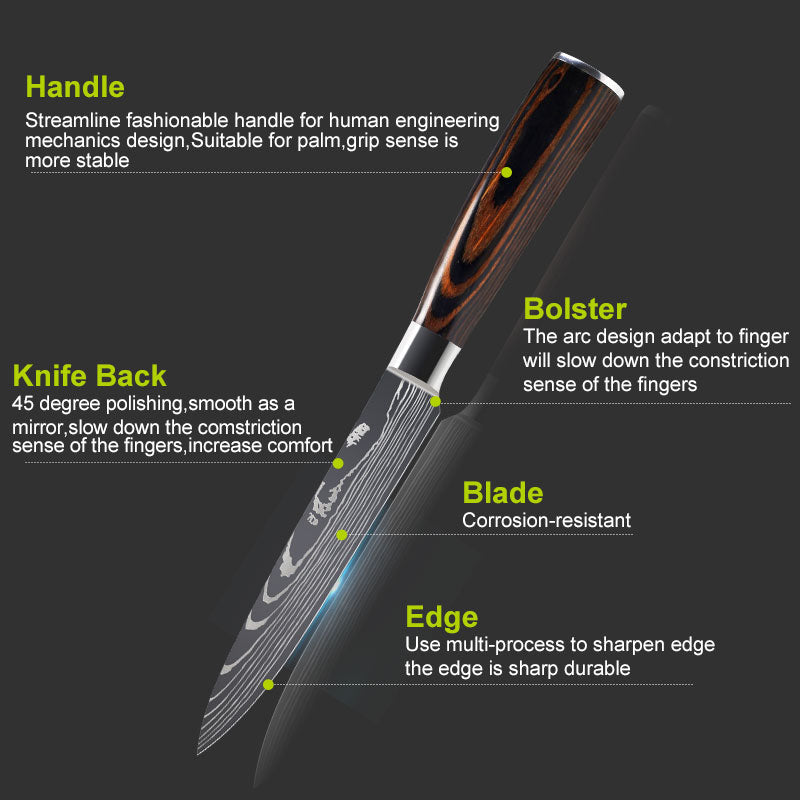 Damascus Style Kitchen Knife Set Mr Lou’s Place