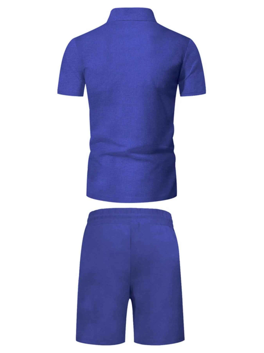 Men's Plus Size Zip Up Short Sleeve Top and Shorts Set - Mr Lou’s Place