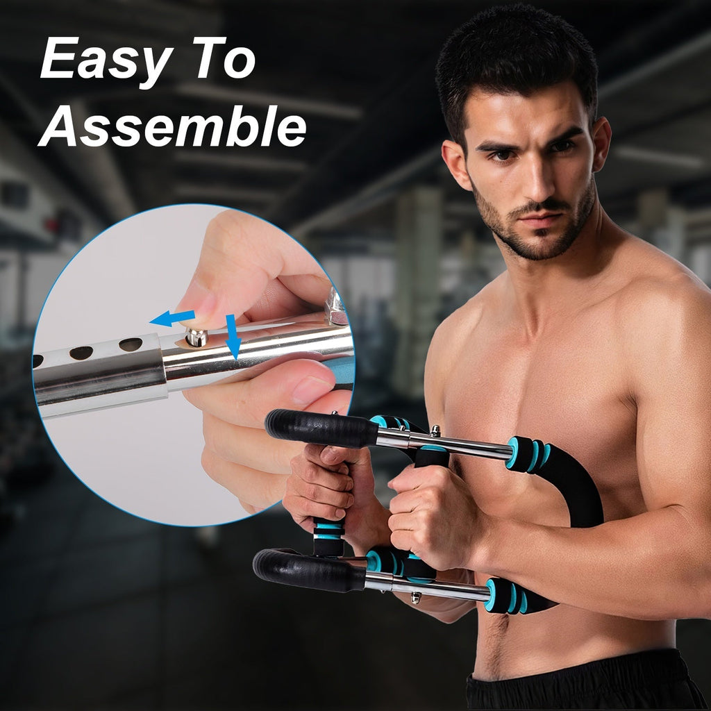 1Pc Adjustable Twister Arm Exerciser Spring Workout Bar Strength Enhancer For Men With 3 Resistance Levels 66 To 110LBS Chest Biceps Triceps Thighs Back Workout Cj