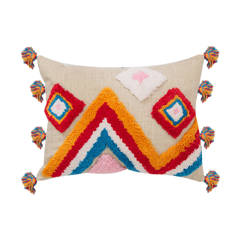 Custom Indian Handcrafted Geometric Tassel Pillow Cover Mr Lou’s Place