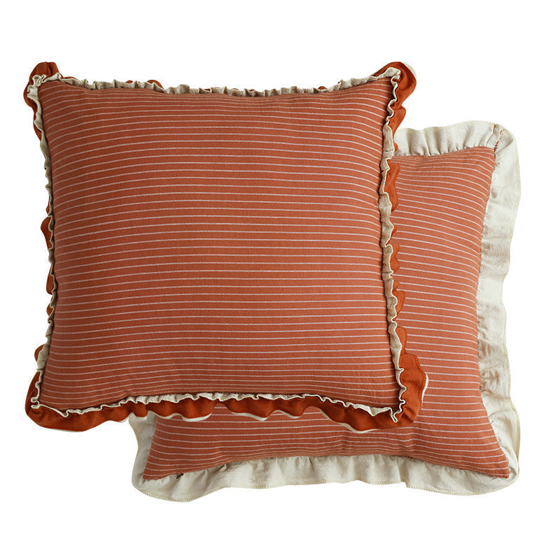 Cotton Sand-Washed Lotus Leaf Lace Sofa Pillow Cushion Mr Lou’s Place