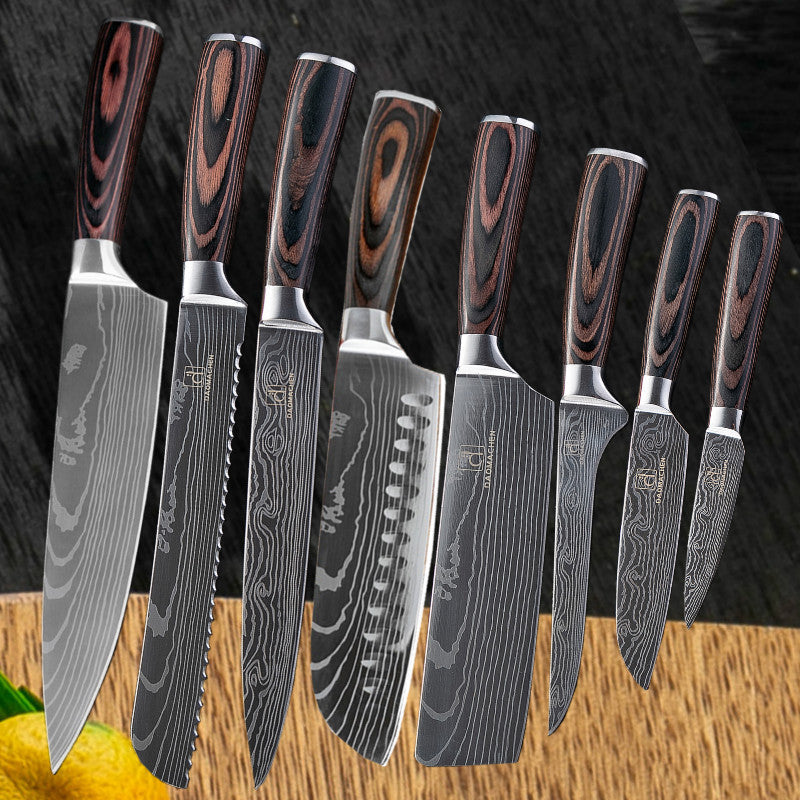Damascus Style Kitchen Knife Set Mr Lou’s Place
