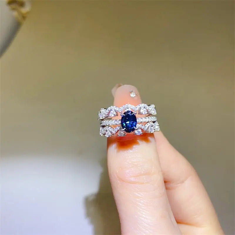 1 Carat Moissanite 925 Sterling Silver Ring - Mr Lou’s Place