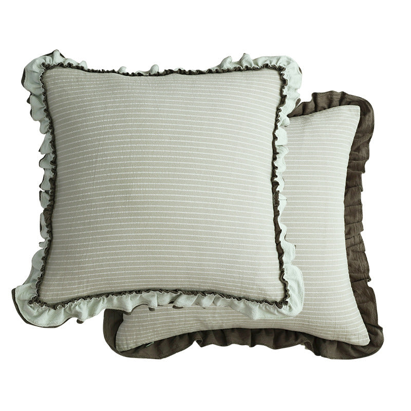 Cotton Sand-Washed Lotus Leaf Lace Sofa Pillow Cushion Mr Lou’s Place