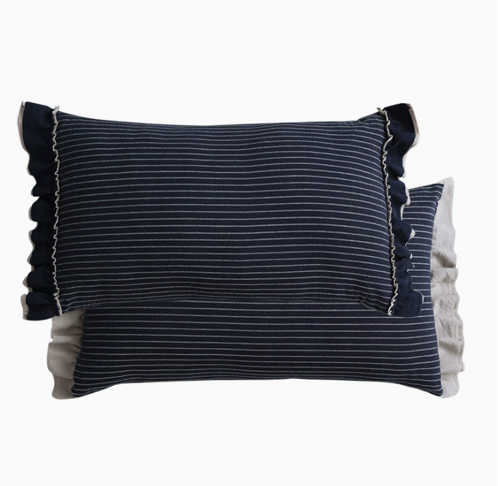 Cotton Sand-Washed Lotus Leaf Lace Sofa Pillow Cushion Mr Lou’s Place
