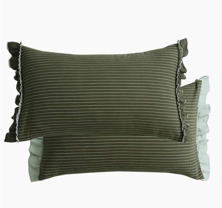 Cotton Sand-Washed Lotus Leaf Lace Sofa Pillow Cushion Mr Lou’s Place
