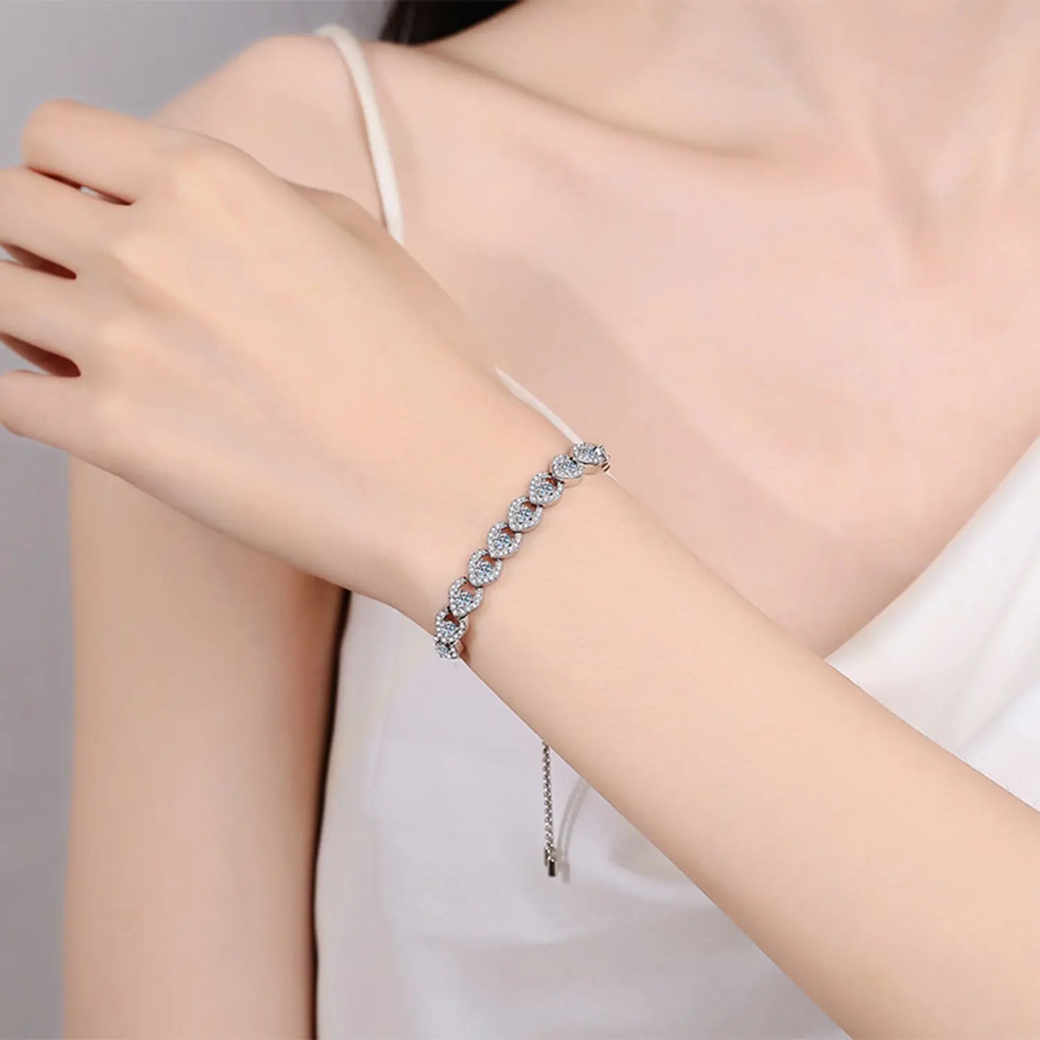 1 Carat Moissanite 925 Sterling Silver Bracelet - Mr Lou’s Place