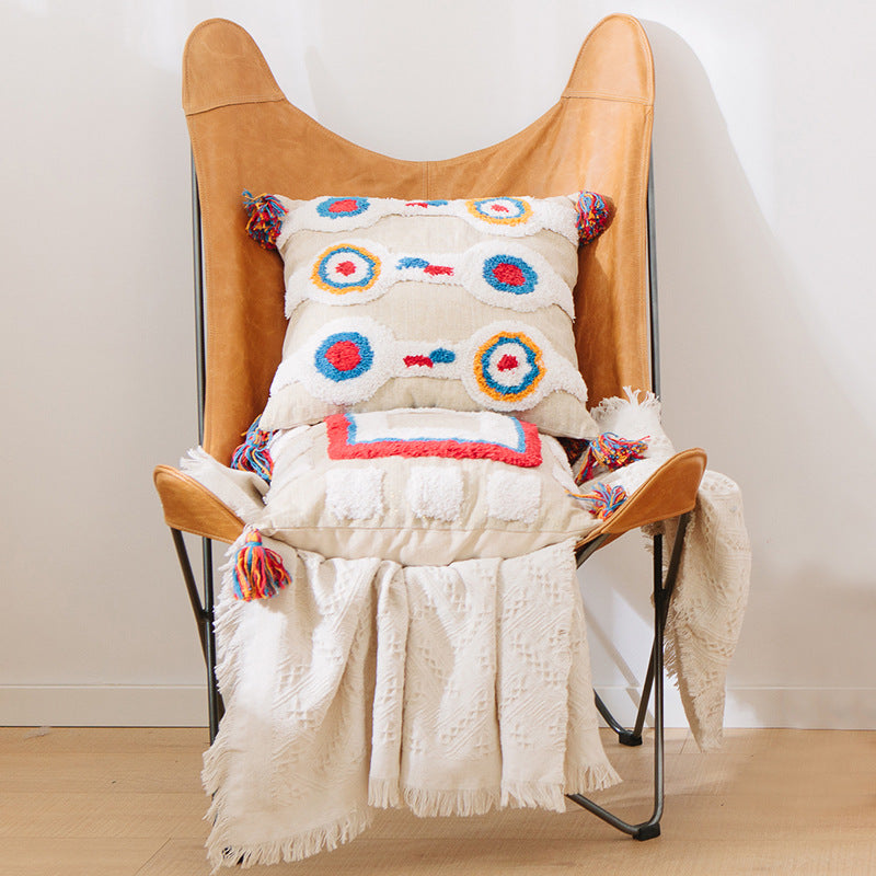 Custom Indian Handcrafted Geometric Tassel Pillow Cover Mr Lou’s Place