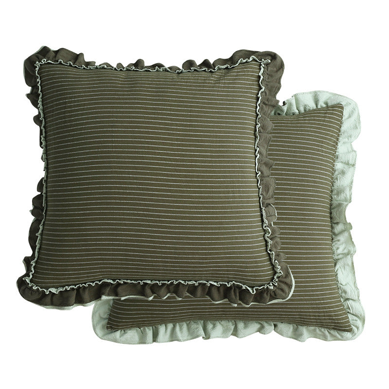 Cotton Sand-Washed Lotus Leaf Lace Sofa Pillow Cushion Mr Lou’s Place