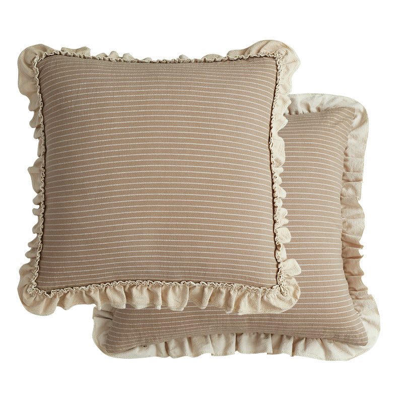 Cotton Sand-Washed Lotus Leaf Lace Sofa Pillow Cushion Mr Lou’s Place