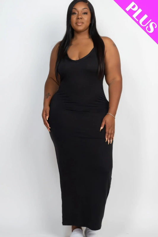Plus Racer Back Maxi Dress - Mr Lou’s Place