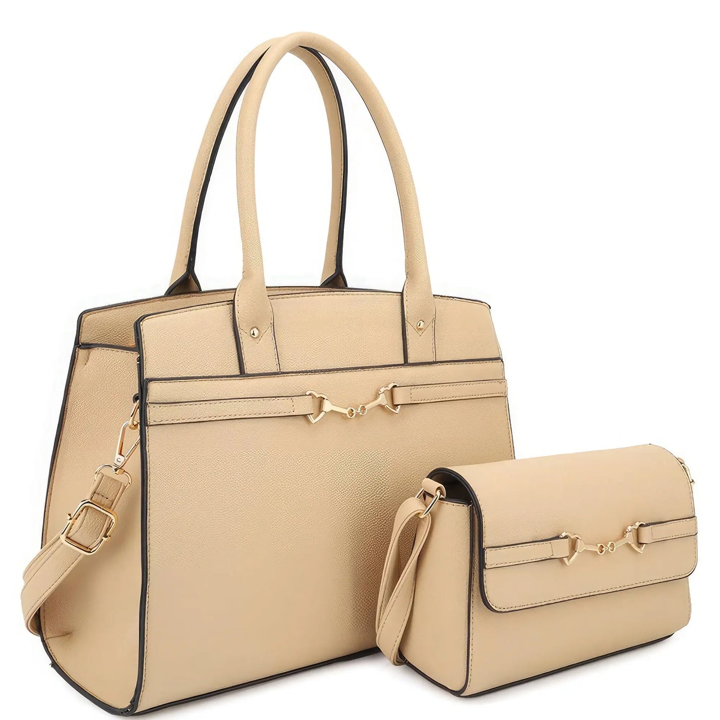 2in1 Matching Design Handle Satchel With Crossbody Bag - Mr Lou’s Place