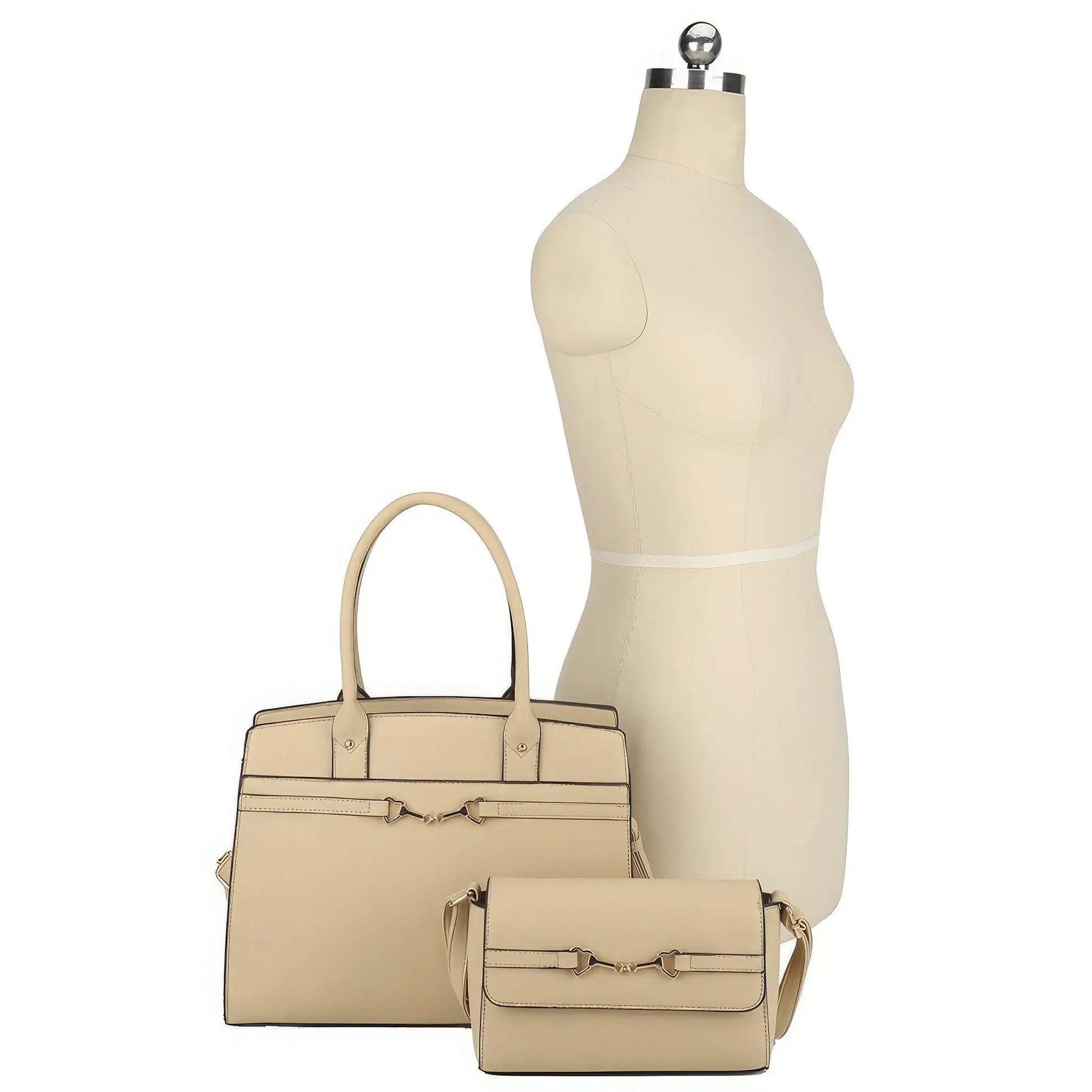 2in1 Matching Design Handle Satchel With Crossbody Bag - Mr Lou’s Place