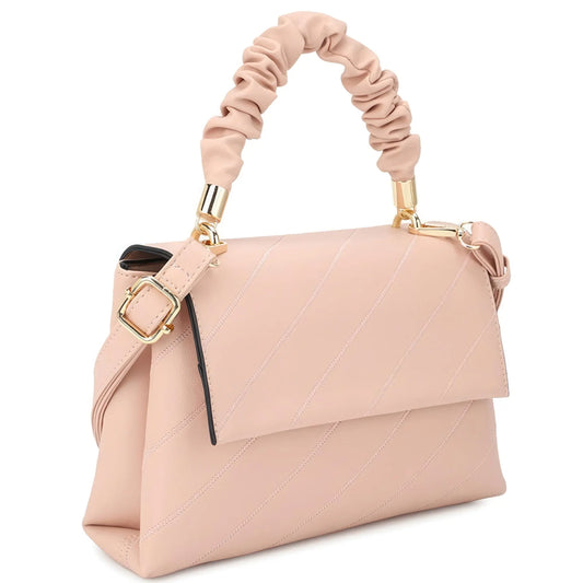 Fashion Smooth Pattern Wrinkle Handle Crossbody Bag - Mr Lou’s Place