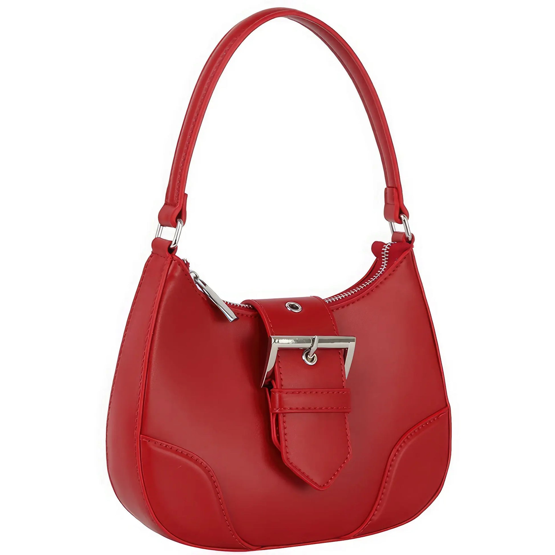 Fashion Buckle Curve Handle Shoulder Bag - Mr Lou’s Place