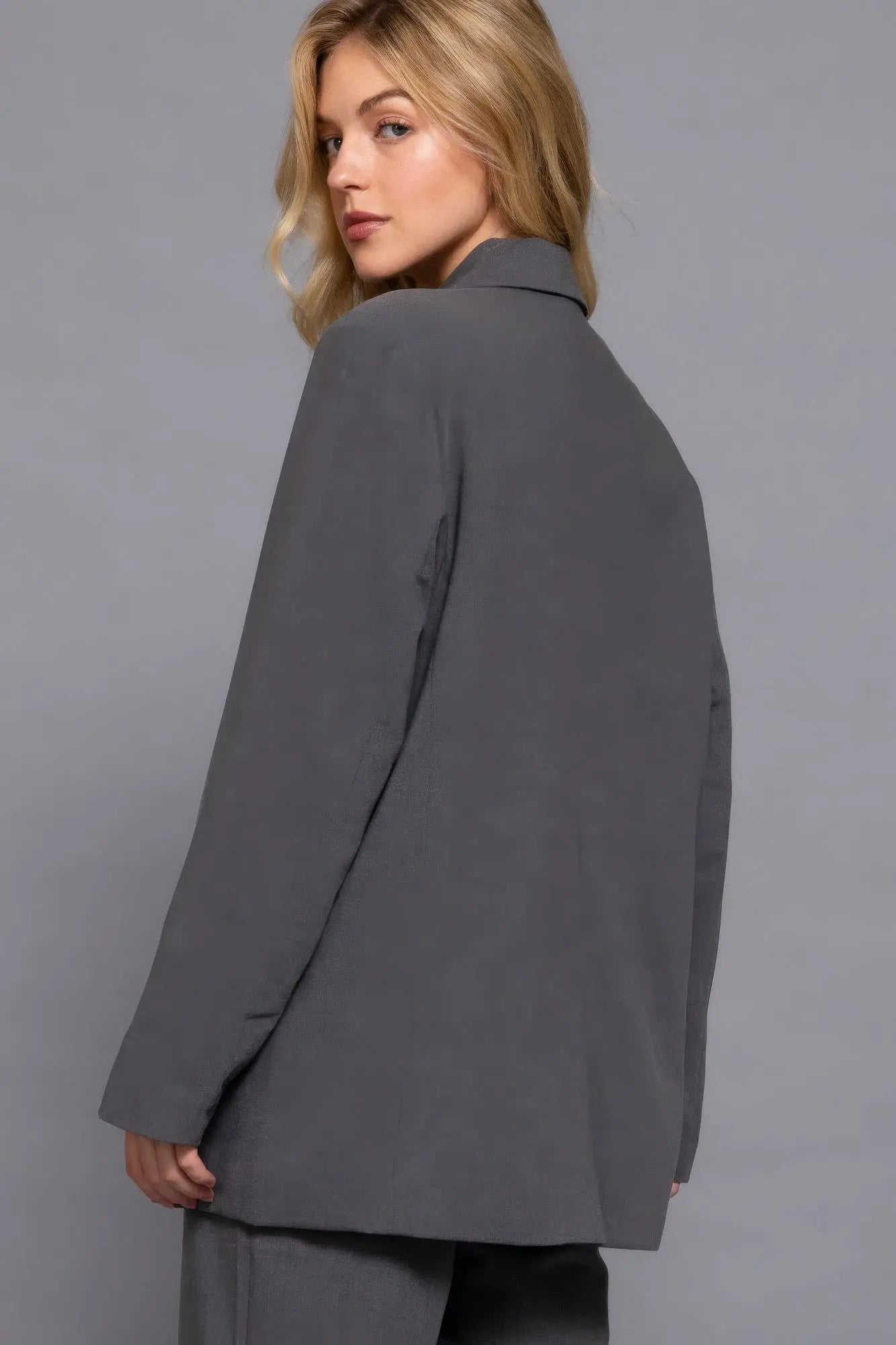 Long slv front button closure blazer - Mr Lou’s Place