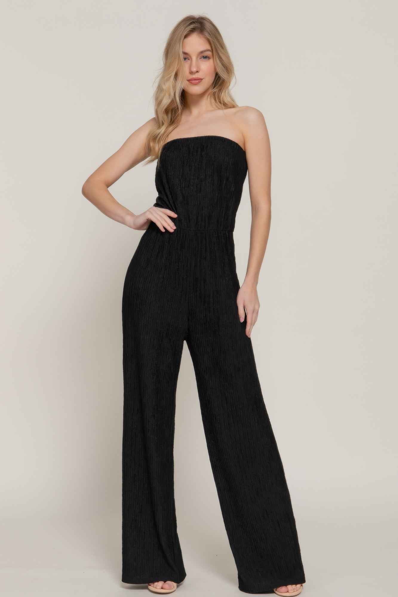 Crinkle Knit Tube Jumpsuit - Mr Lou’s Place