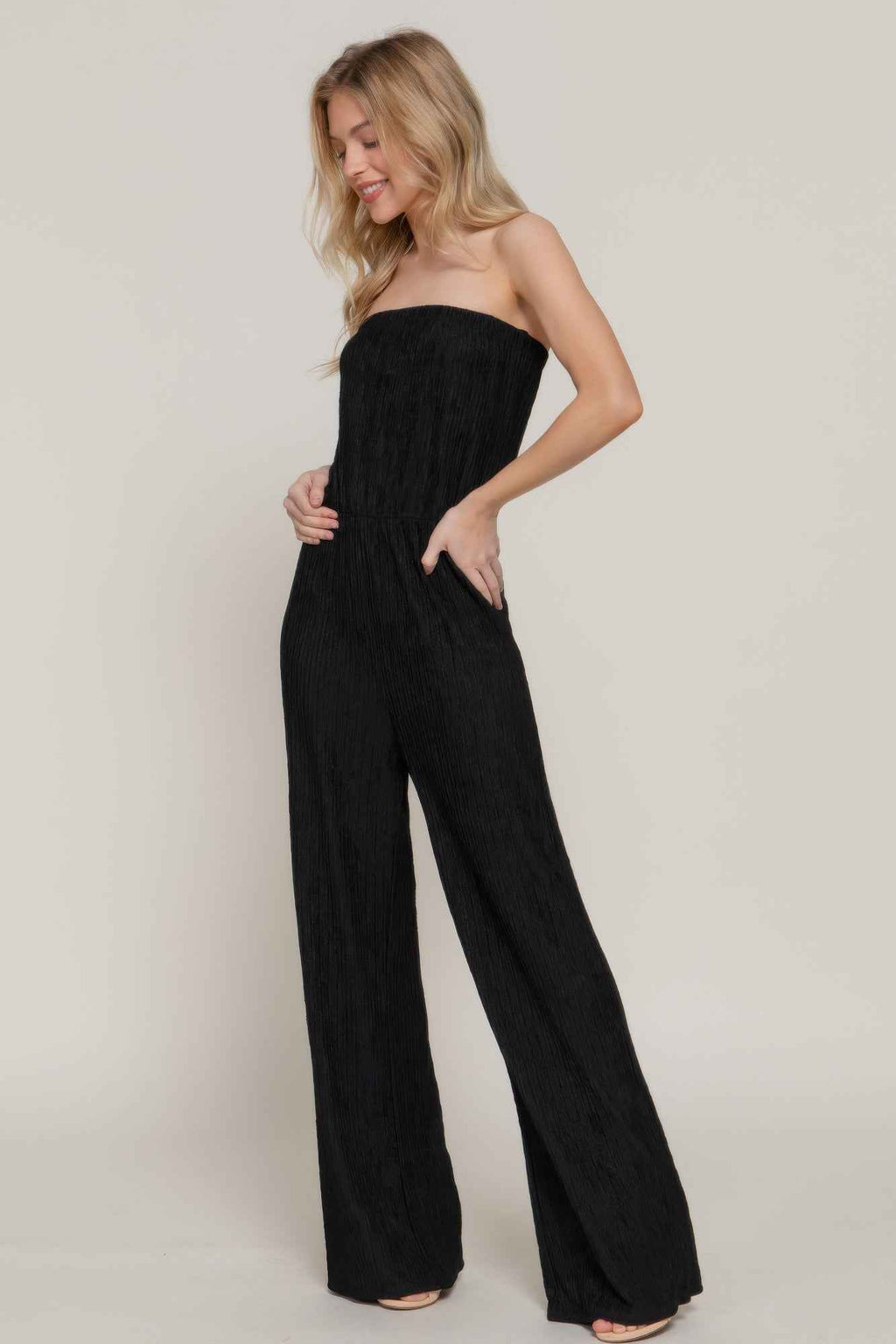 Crinkle Knit Tube Jumpsuit - Mr Lou’s Place