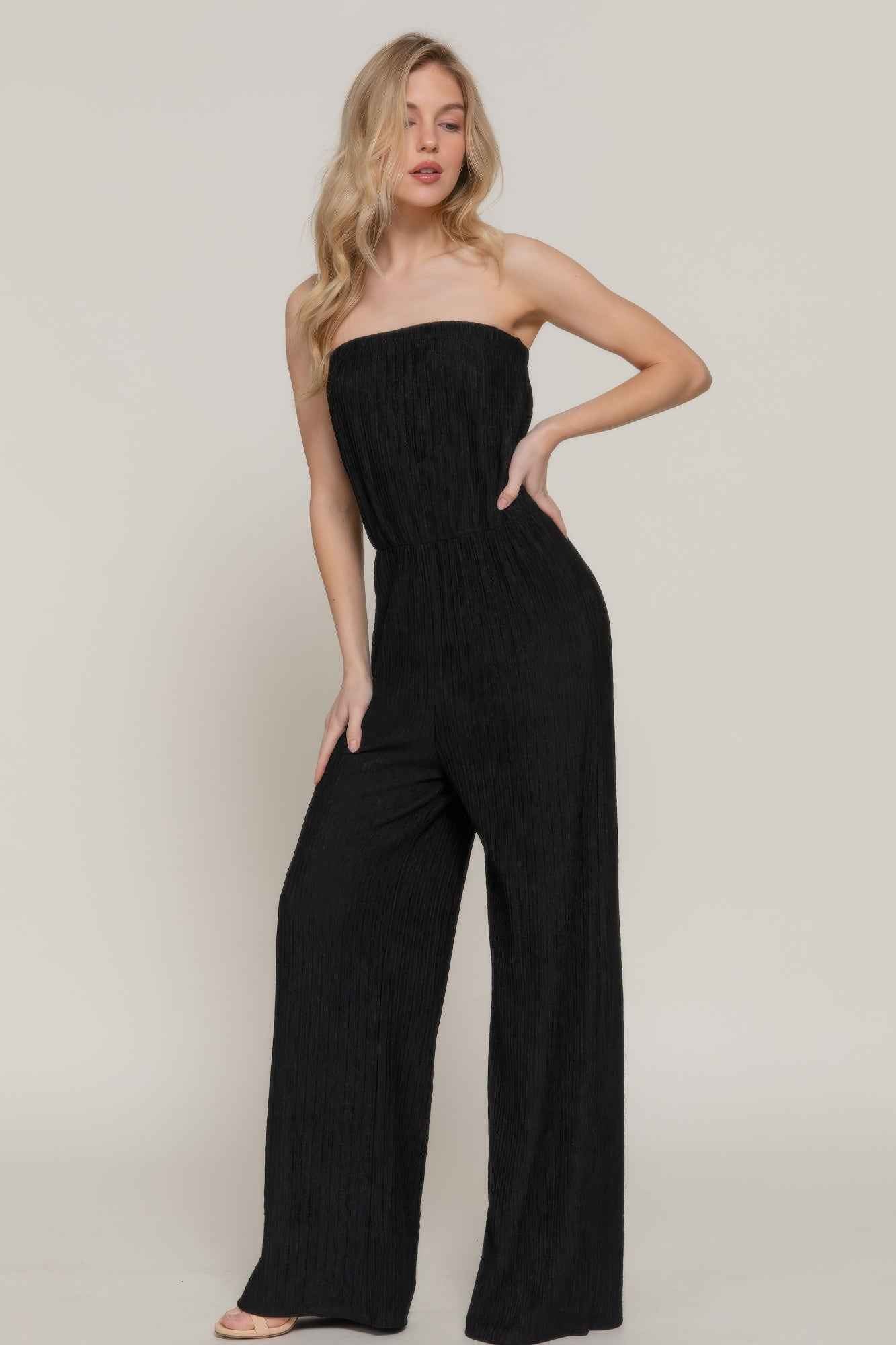 Crinkle Knit Tube Jumpsuit - Mr Lou’s Place