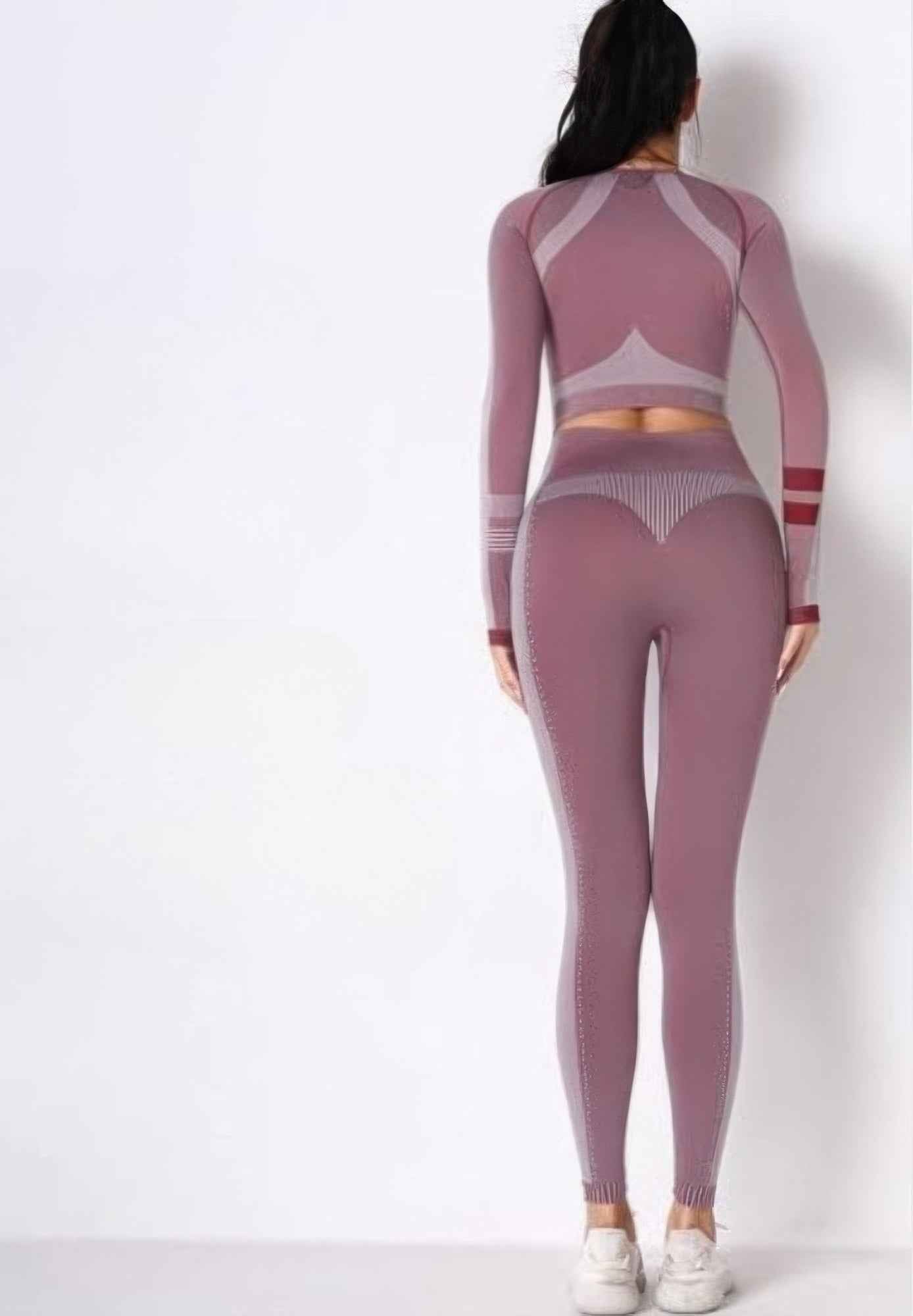 Seamless Long Sleeve Solid Yoga Set