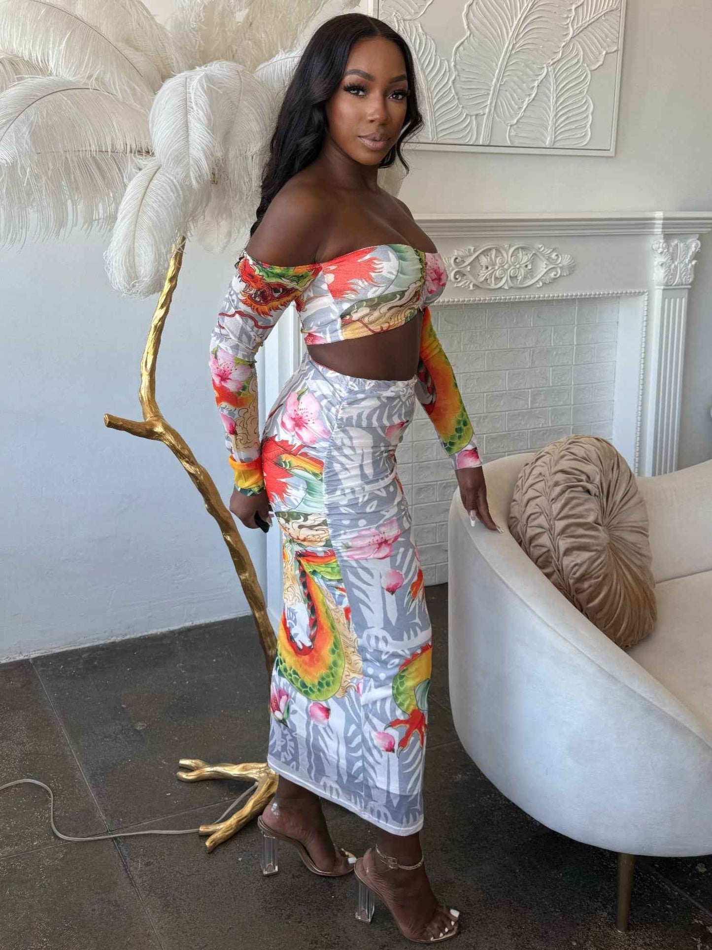 Dragon Empress Mesh Skirt Set - Mr Lou’s Place