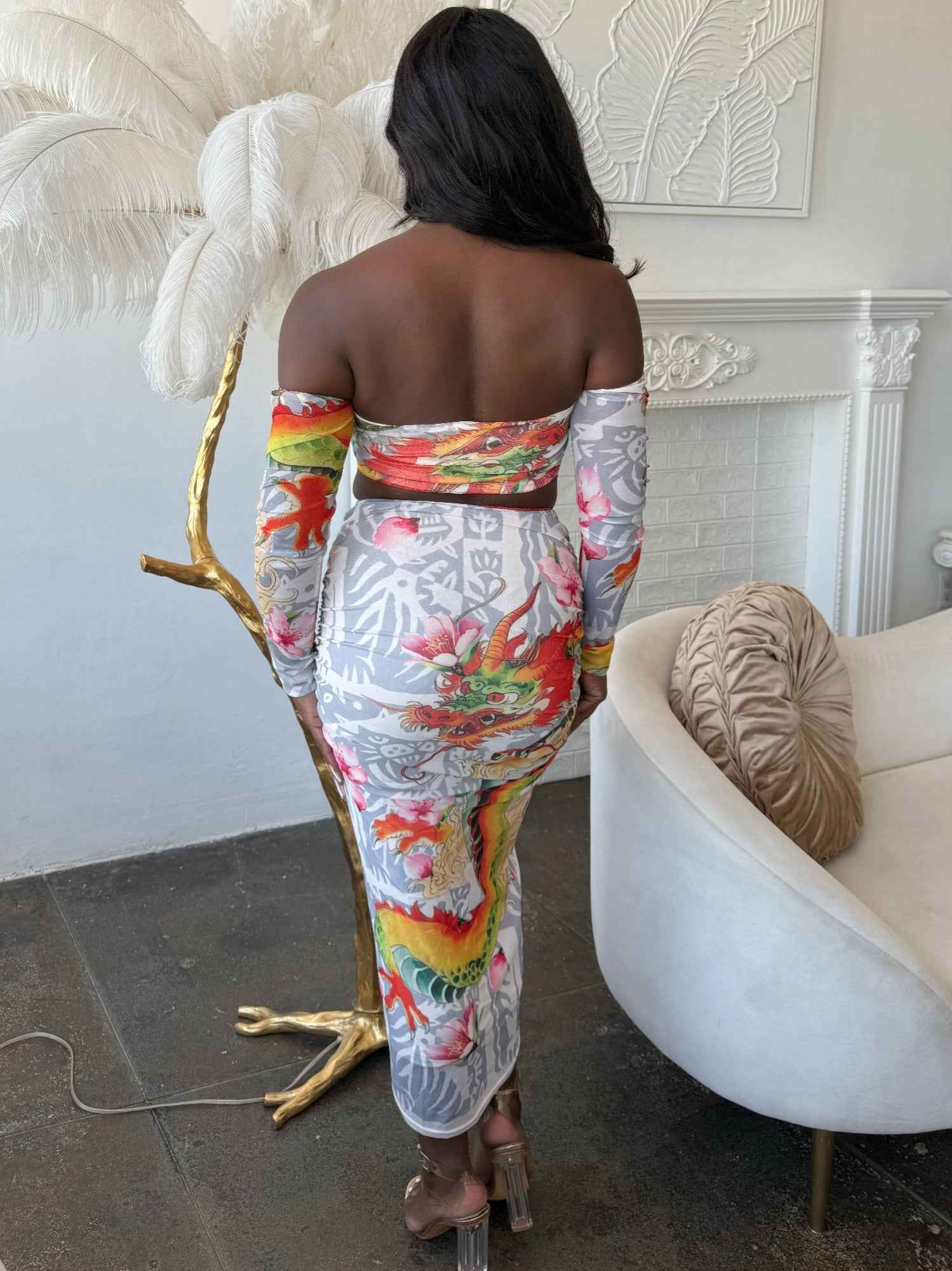 Dragon Empress Mesh Skirt Set - Mr Lou’s Place