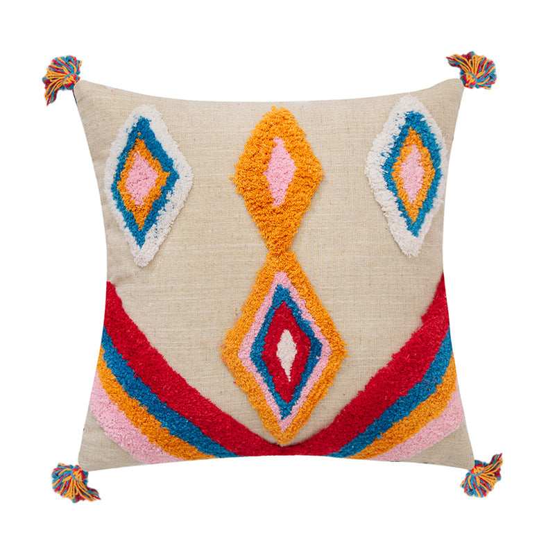 Custom Indian Handcrafted Geometric Tassel Pillow Cover Mr Lou’s Place