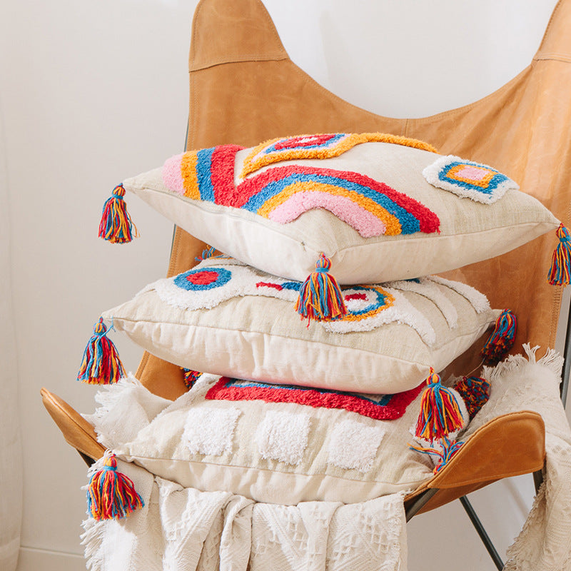Custom Indian Handcrafted Geometric Tassel Pillow Cover Mr Lou’s Place