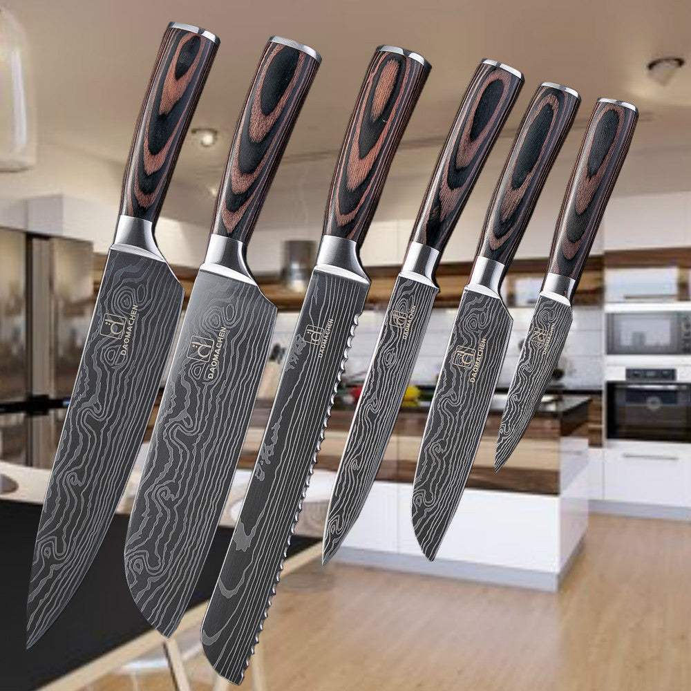 Damascus Style Kitchen Knife Set Mr Lou’s Place