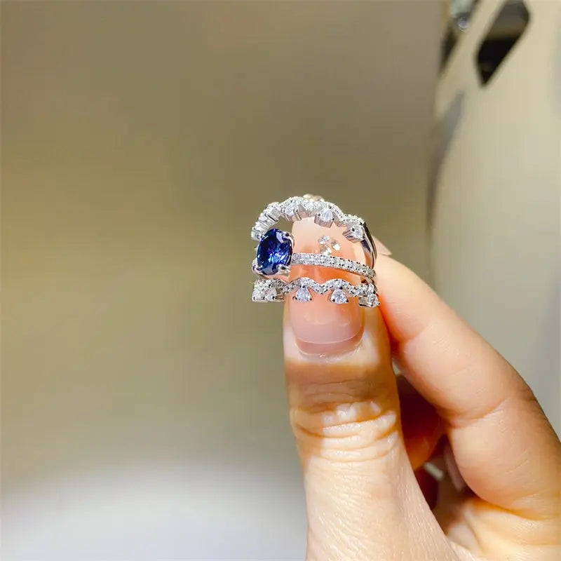 1 Carat Moissanite 925 Sterling Silver Ring - Mr Lou’s Place
