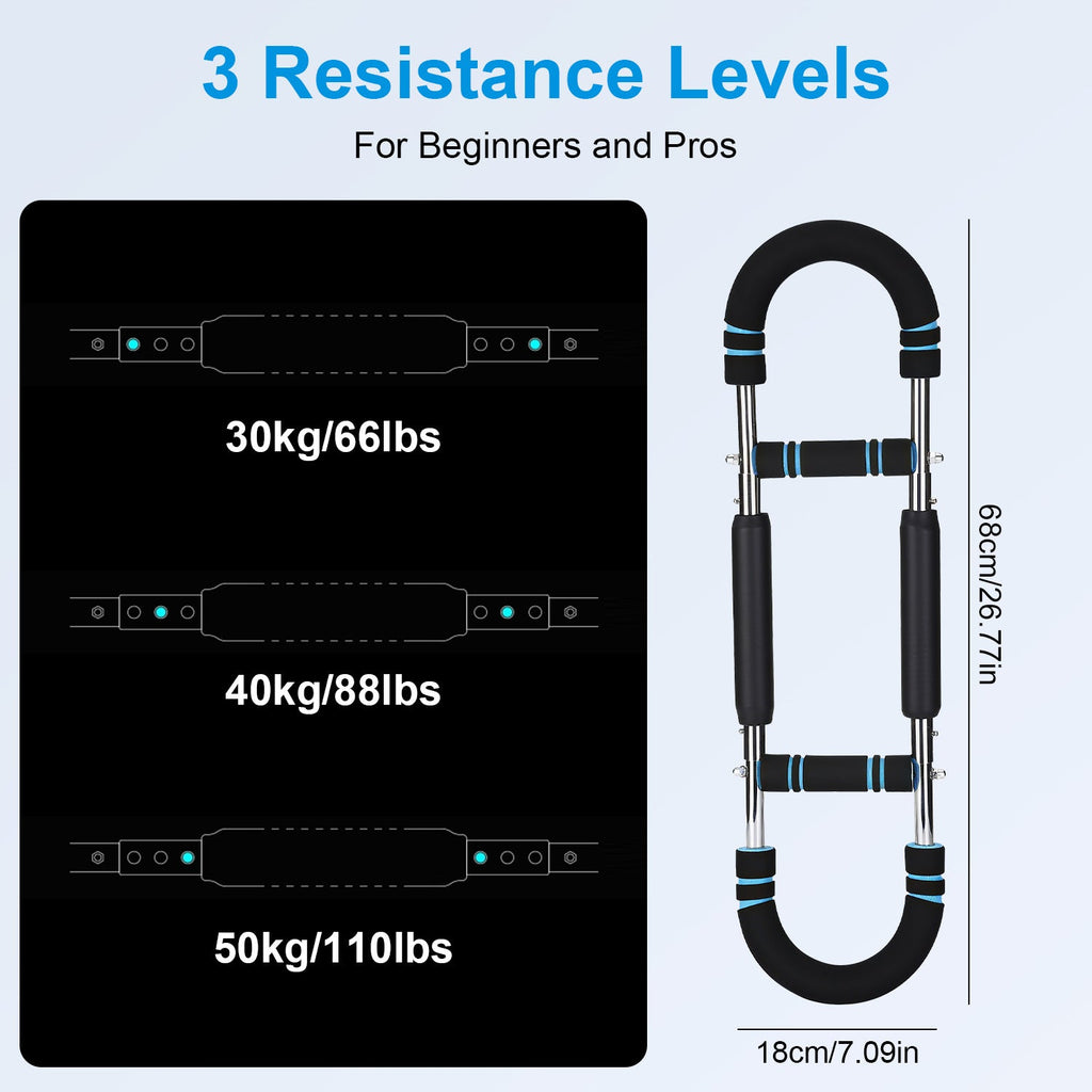 1Pc Adjustable Twister Arm Exerciser Spring Workout Bar Strength Enhancer For Men With 3 Resistance Levels 66 To 110LBS Chest Biceps Triceps Thighs Back Workout Cj