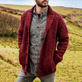 Men's Solid Color Long Sleeve Knit Cardigan Sweater Mr Lou’s Place