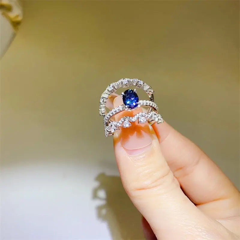 1 Carat Moissanite 925 Sterling Silver Ring - Mr Lou’s Place