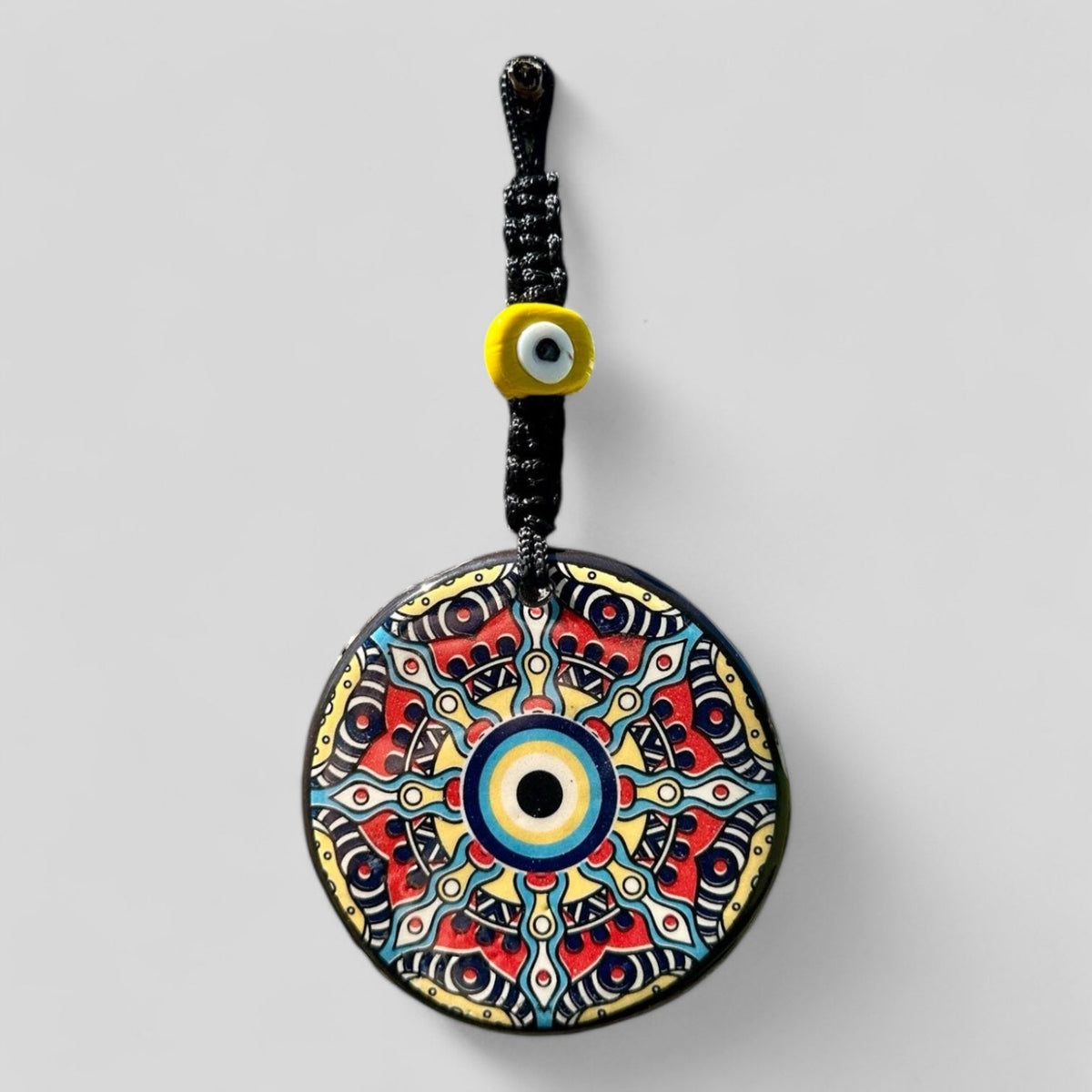 Wall Hanging Ceramic Evil Eye Nazar Boncuk Mal De Ojo, Modern Boho Style Home Decor -- Exotic Mandala Guzel Handcrafts