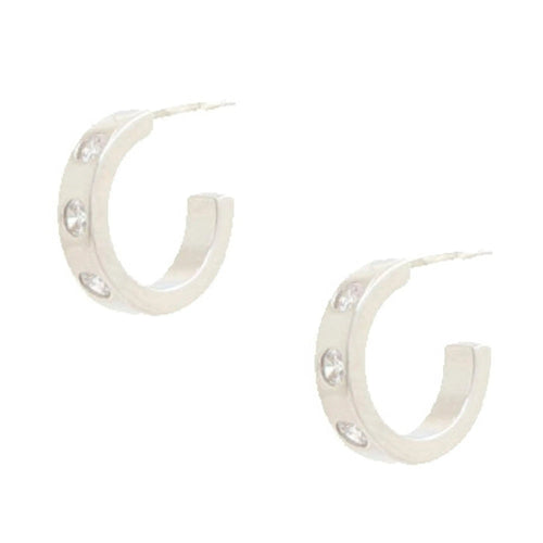14k Rhinestone Hoop Gold Dipped Earring - Mr Lou’s Place