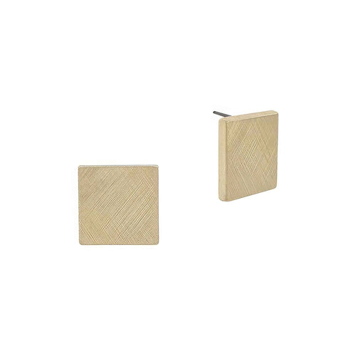 15mm Square Shaped Metal Post Earring - Mr Lou’s Place