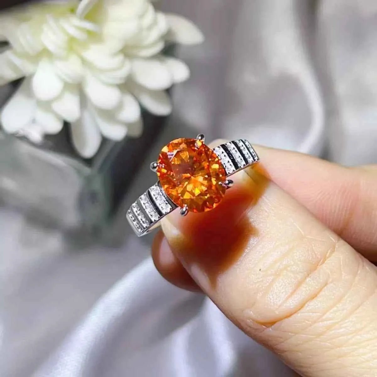 3 Carat Moissanite Oval 925 Sterling Silver Ring - Mr Lou’s Place